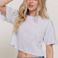 Short Slv Oversize Crop Cotton Knit Tee