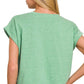Cotton Folded Sleeve Top