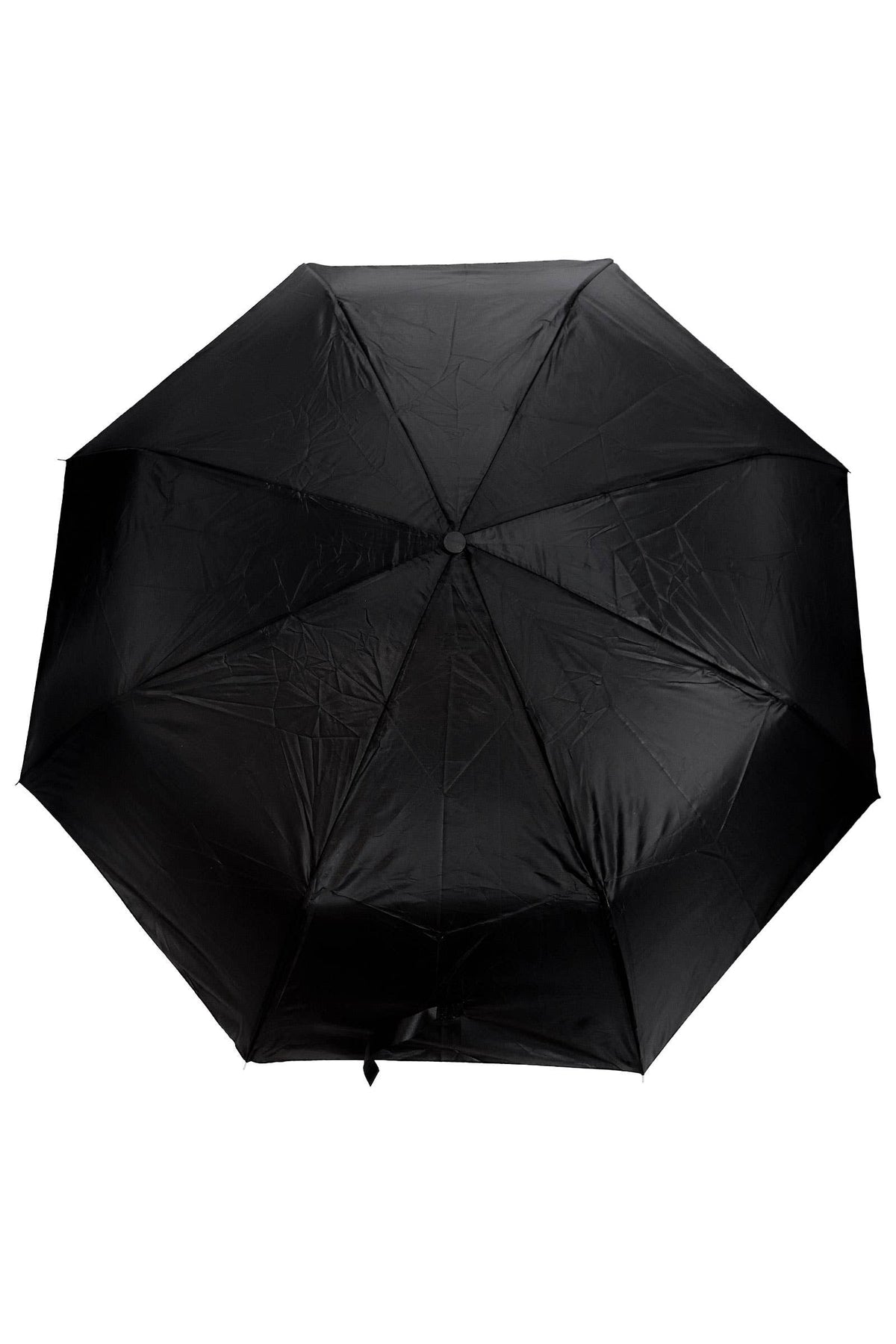Black 8-panel 3-fold Manual Compact Umbrella