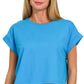 Cotton Folded Sleeve Top